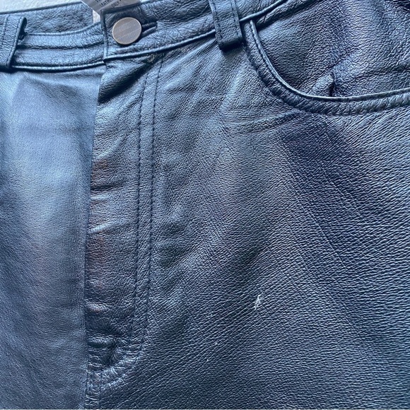 Vintage Babatelle Black Leather High Waist Pants Size 8 - Picture 5 of 13